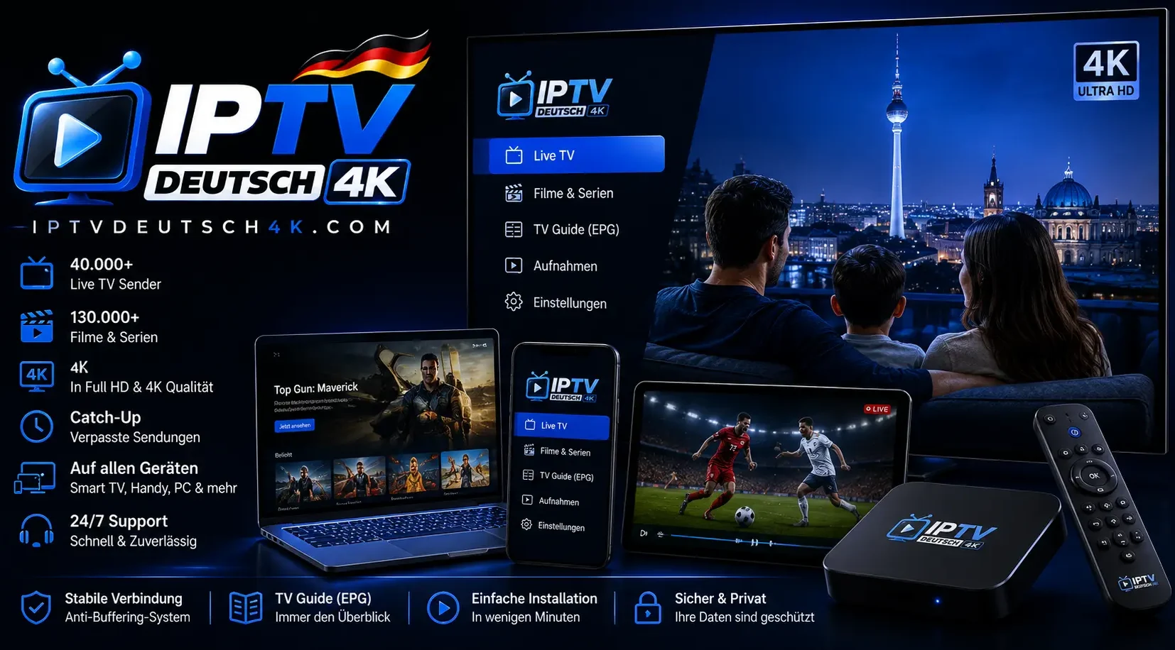 IPTV Deutschland auf verschiedenen Streaming Geräten